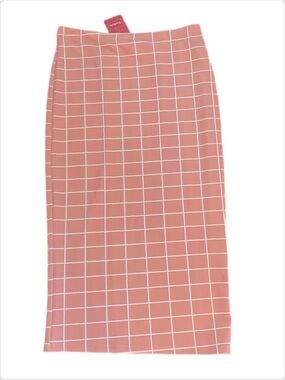 Womens Gingham pink and White Skirt. Sz XXL. NWT